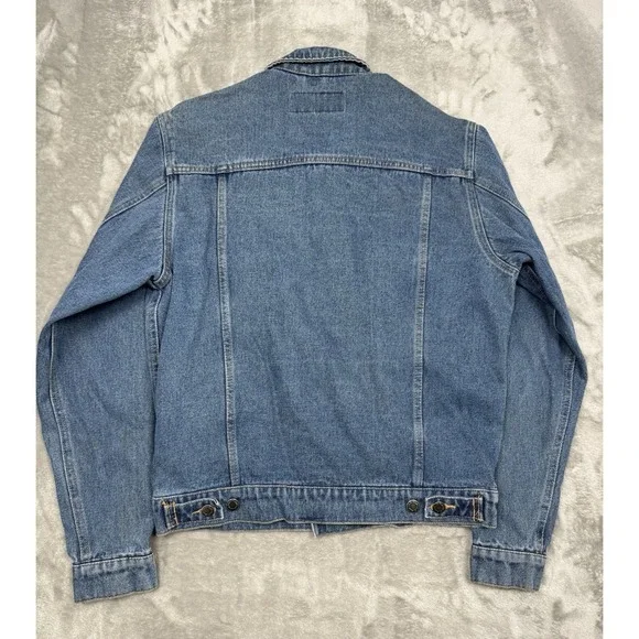 Vintage Wrangler Trucker Jacket Mens Small/Medium Blue Denim Jean Western 90s - Picture 4 of 6